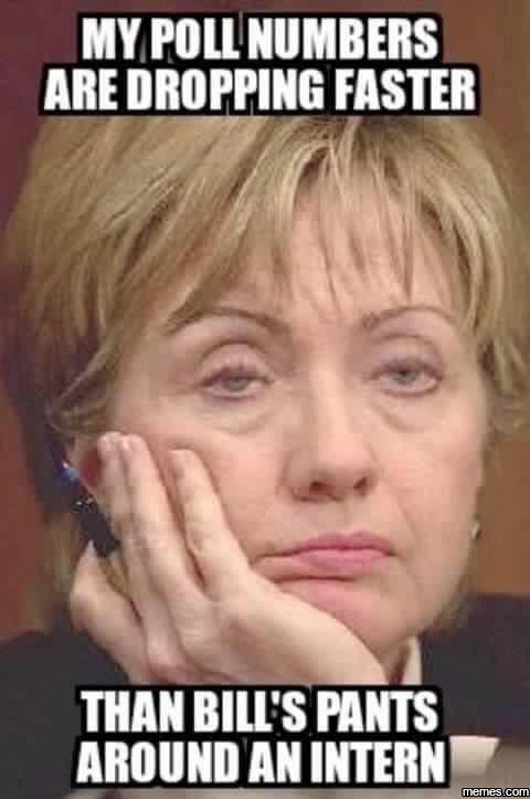 My pollnumbers aredropping faster thanbilespants aroundanintern meme