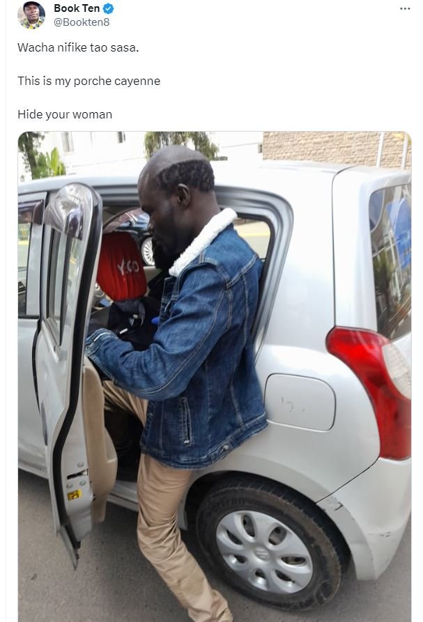 Book ten bookteng wacha nifike tao sasa this is my porche cayenne hide your woma