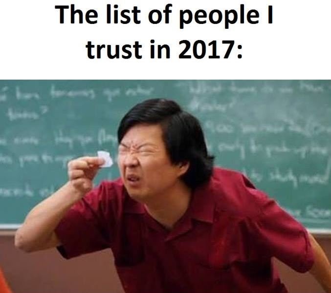 The list of people trust in