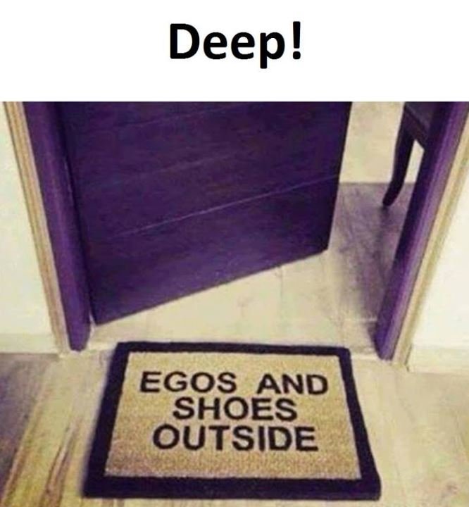 Deep! egos and shoes outside