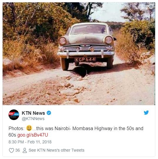 Kgpoaa ktn news ktnnews photos this was nairobi mombasa highway in the 5os and 6