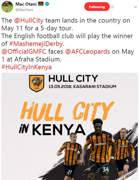 Mac otani macotani following the hullcity team lands in the country on may 11 fo