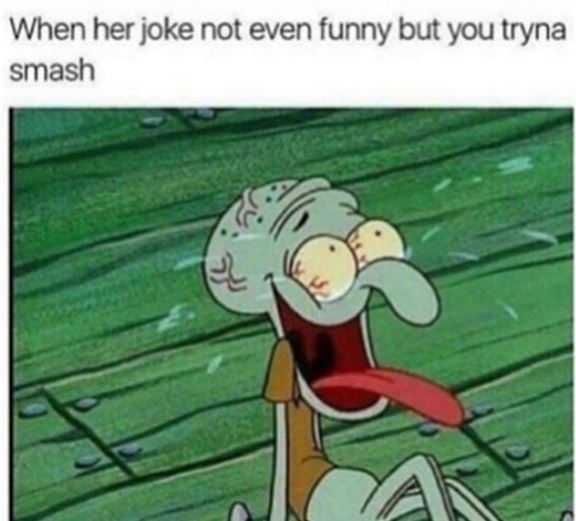 When her joke not even funny but you tryna smash