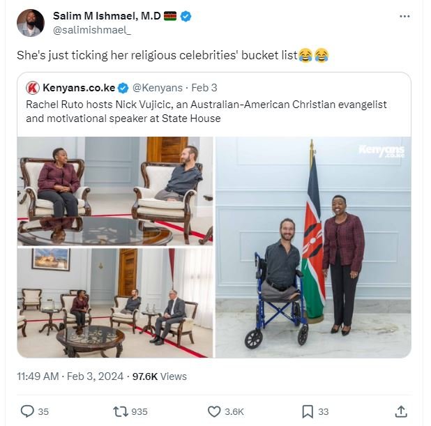 Salim m ishmael m.d salimishmael _ she's just ticking her religious celebrities'