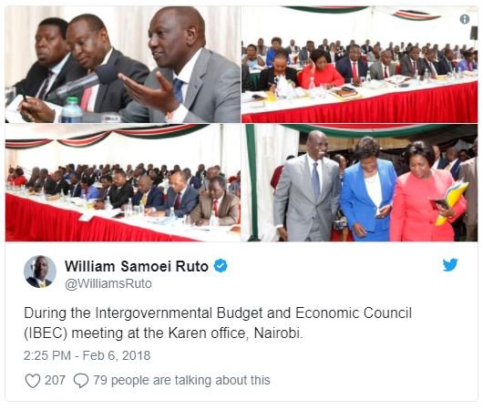William samoei ruto williamsruto during the intergovernmental budget and economi