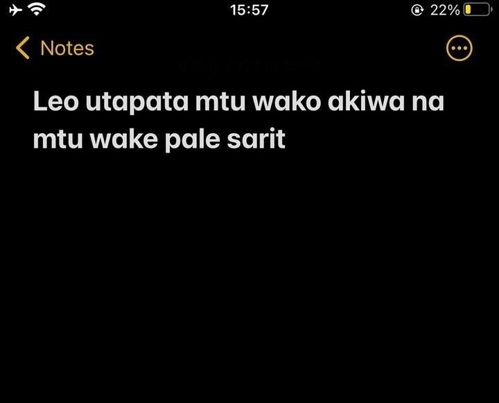 1557 22 notes leo utapata mtu wako akiwa na mtu wake pale sarit