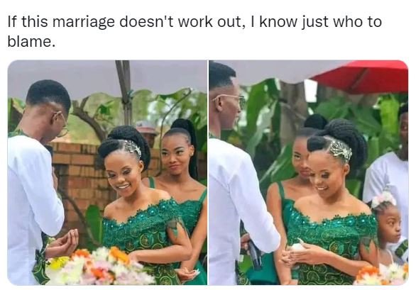 If this marriage doesn't work out, know just who to blame.