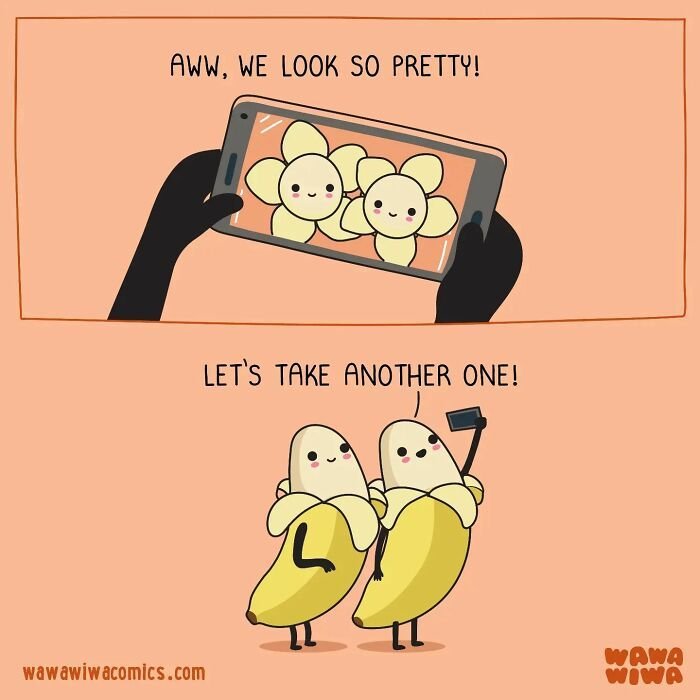 Aww, we look so pretty! let's take another one! wawa c wawawiw acomics.com