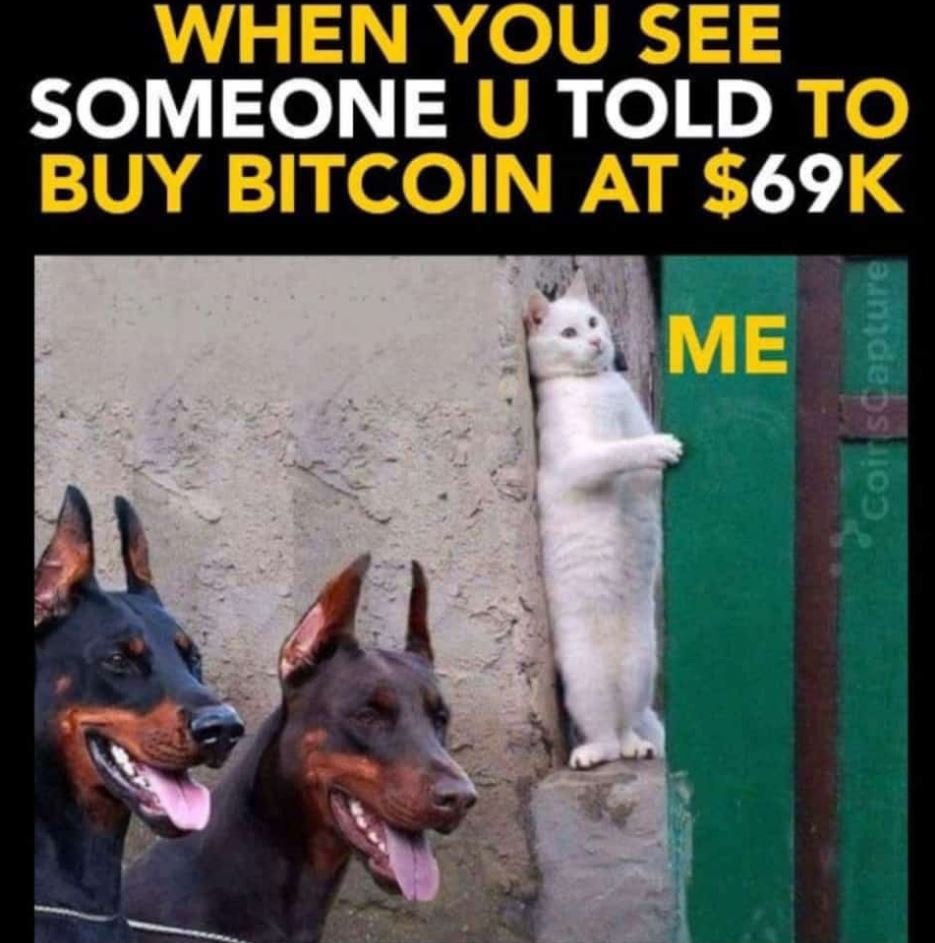 When you see someone u told to buy bitcoin at s69k me 1 0 8