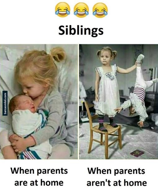 Siblings when parents are at home when parents aren'tat home
