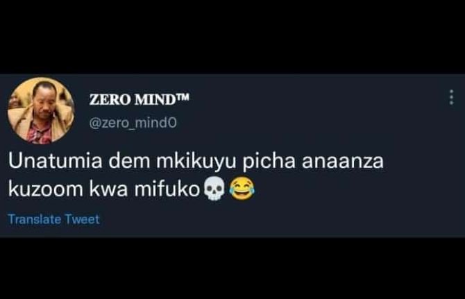 Zero mindtm zero_mindo unatumia dem mkikuyu picha anaanza kuzoom kwa mifuko tran