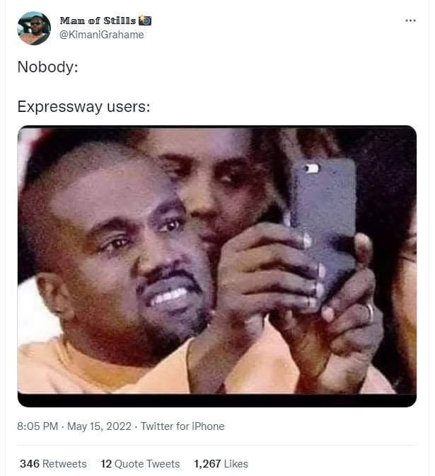 Man of stills kimanigrahame nobody expressway users 8.05 pm may 15, twitter for