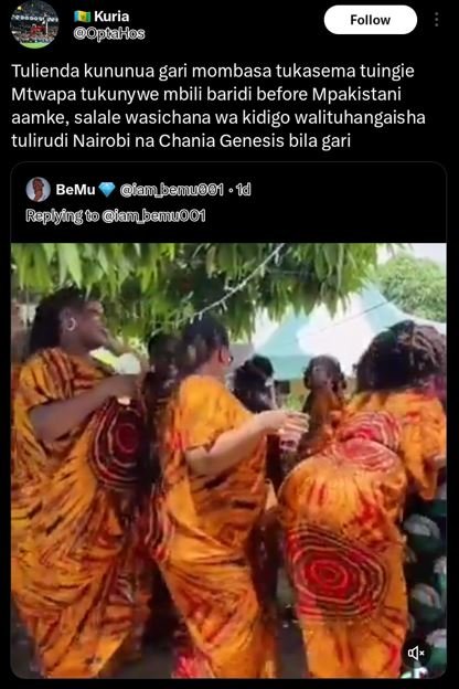 Kuria piahlos follow tulienda kununua gari mombasa tukasema tuingie mtwapa tukun