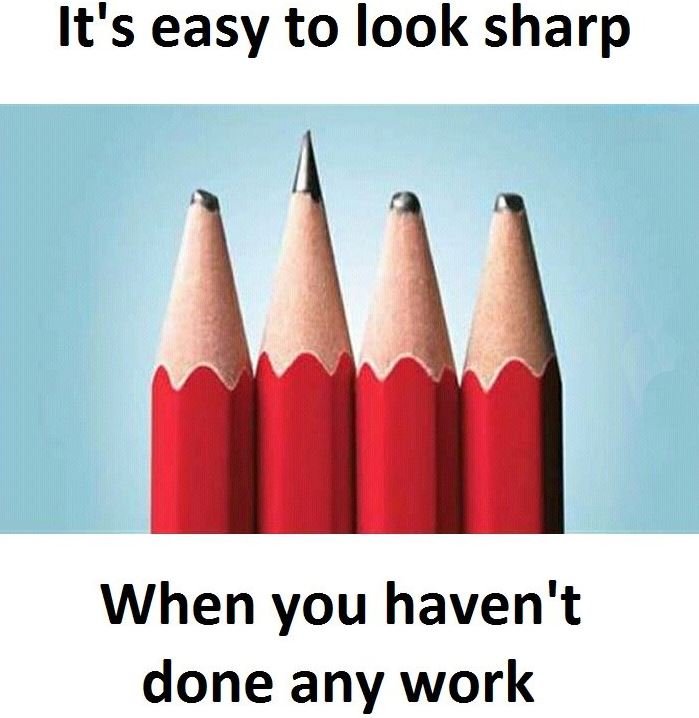 It's easy to look sharp when you haven't done any work