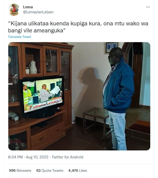 Lema lemayianleiyan kijana ulikataa kuenda kupiga kura, ona mtu wako wa bangi vi