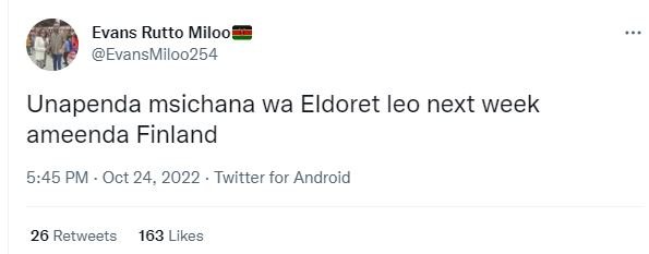 Evans rutto miloo evansmiloo254 unapenda msichana wa eldoret leo next week ameen
