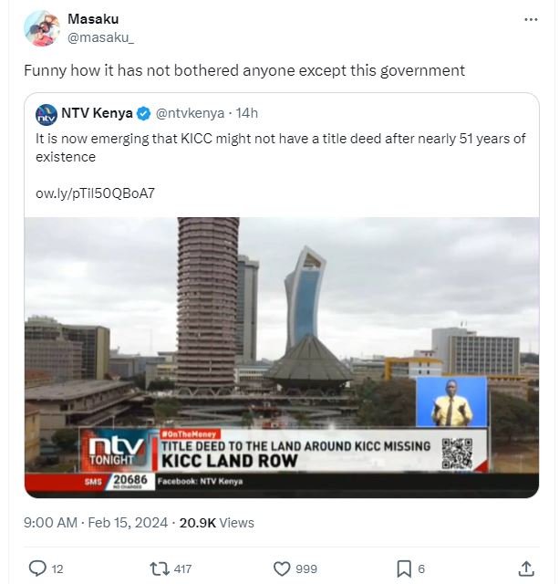 Masaku masaku_ funny how it has not bothered anyone except this government ntv k