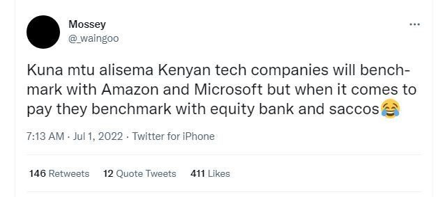 Mossey waingoo kuna mtu alisema kenyan tech companies will bench mark with amazo