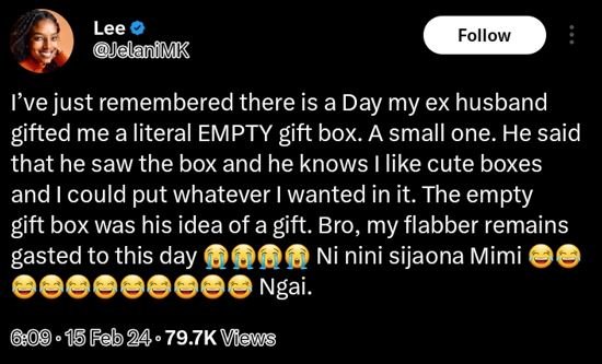 Lee elanimk follow i've just remembered there is a day my ex husband gifted me a