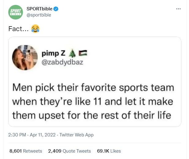 Sportbible sromi sportbible fact. pimp z zabdydbaz men pick their favorite sport