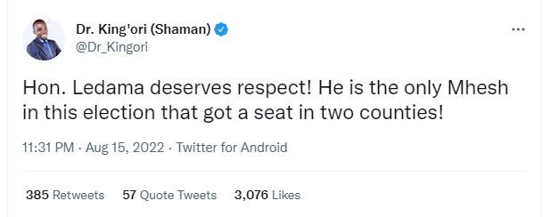 Dr. king 'ori shaman dr_kingori hon. ledama deserves respect! he is the only mhe