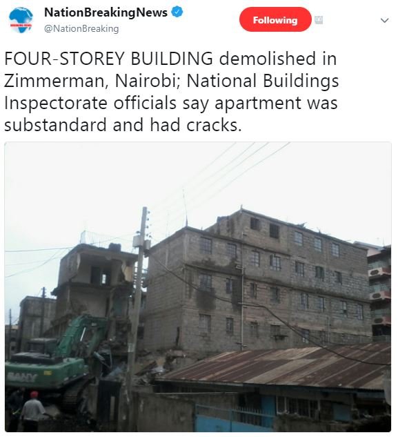 Nationbreakingnews nationbreaking following fourstorey building demolished in zi