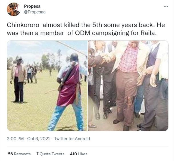 Propesa propesaa chinkororo almost killed the 5th some years back. he was then a