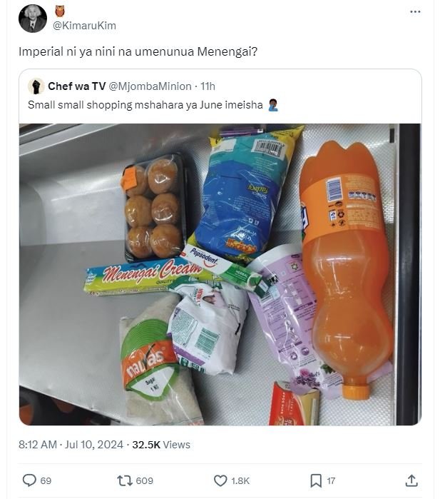 Kimarukim imperial ni ya nini na umenunua menengai? chef wa tv mjombaminion m1h