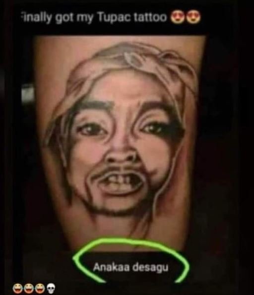Inally got my tupac tatioo anakaa desagu