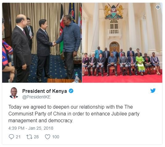 President of kenya presidentke today we agreed to deepen our relationship with t