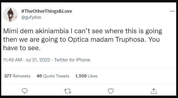 Theotherthingslove gutydox mimi dem akiniambia can't see where this is going the