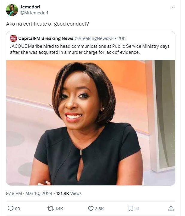 Jemedari mrjemedari ako na certificate of good conduct? capitalfm breaking news