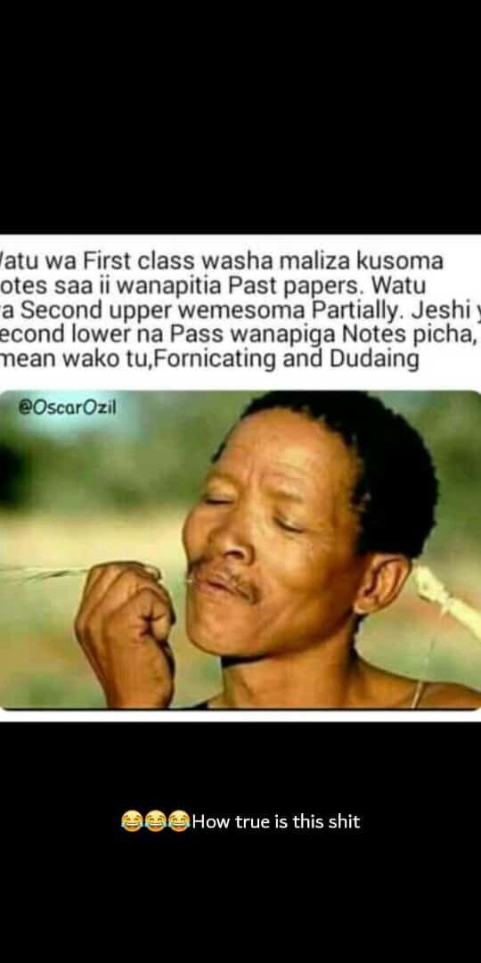 Latu wa first class washa maliza kusoma otes saa ii wanapitia past papers watu a