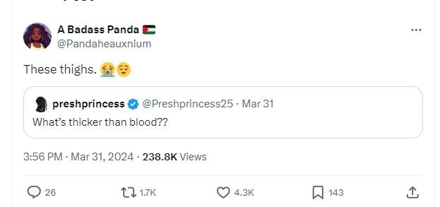 A badass panda pandaheauxnium these thighs preshprincess preshprincess25 mar 31