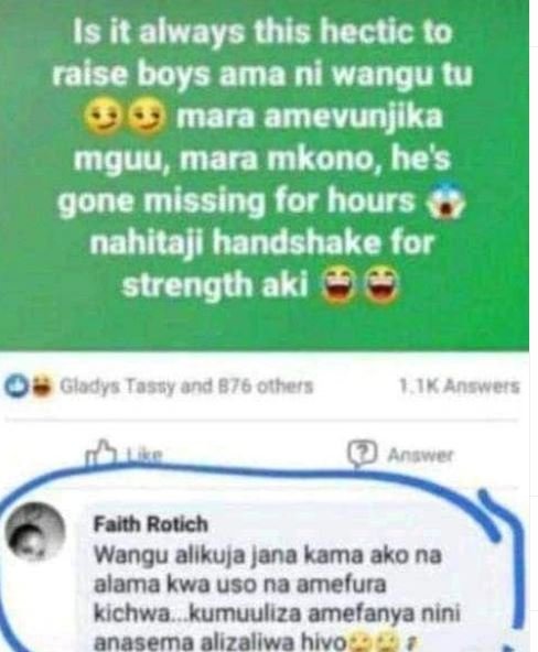 Is it always this hectic t0 raise boys ama ni wangu tu mara amevunjlka mguu mara