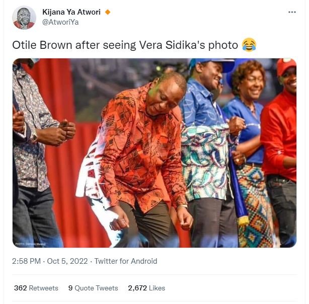 Kijana ya atwori atworiya otile brown after seeing vera sidika's photo 2.58 pm o