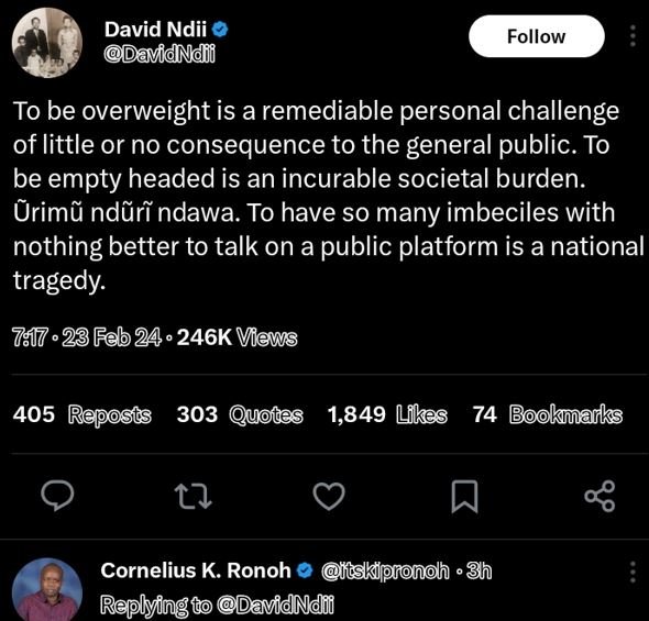 David ndii davidndii follow to be overweight is a remediable personal challenge