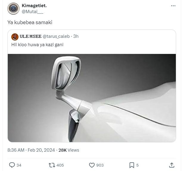 Kimagetiet. mutai ya kubebea samaki ulemsee tarus_caleb 3h hii kioo huwa ya kazi