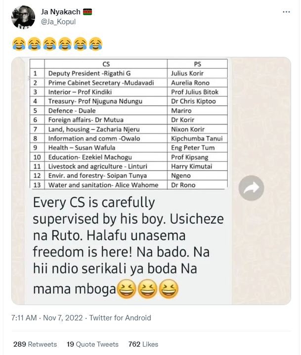 Ja nyakach ja_kopul ee deputy president rigathi g julius korir prime cabinet sec