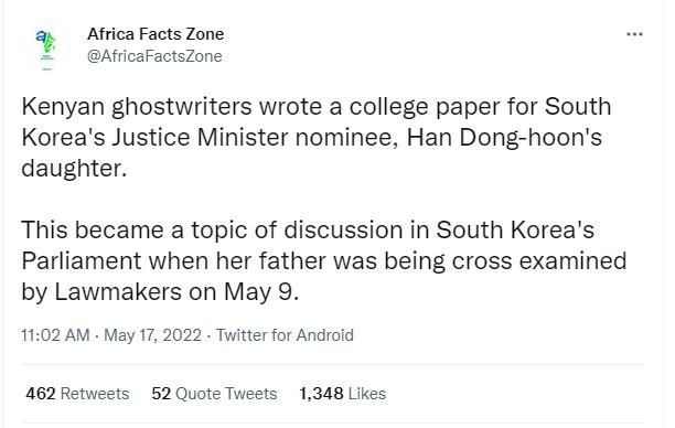 Africa facts zone africafactszone kenyan ghostwriters wrote a college paper for