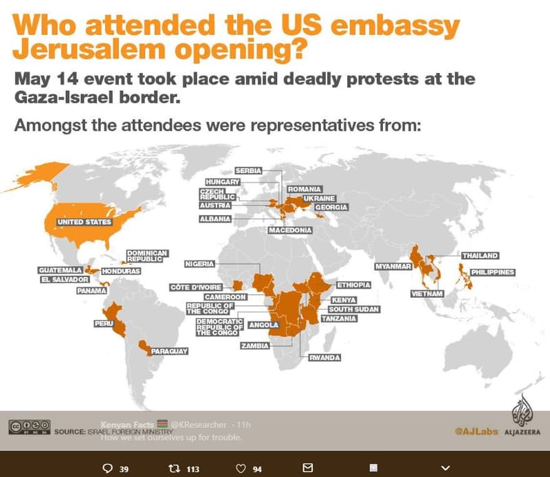Who attended the us embassy jerusalem opening? may 14 event took place amid dead