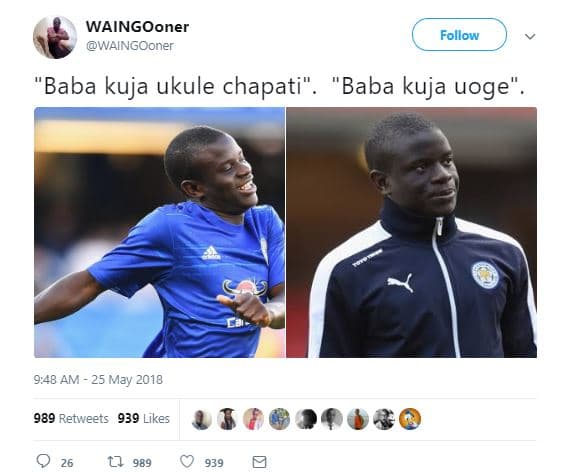 Waingooner waingooner follow 'baba kuja ukule chapati baba kuja uoge' 9,48 am 25