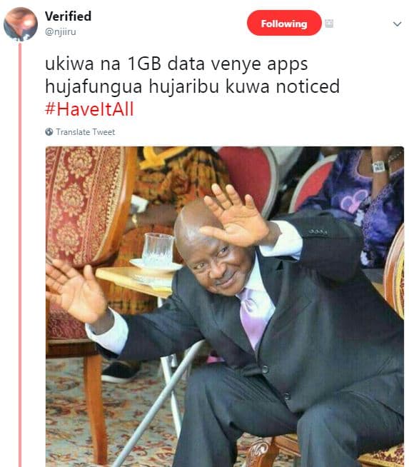 Verified njiiru following ukiwa na igb data venye apps hujafungua hujaribu kuwa