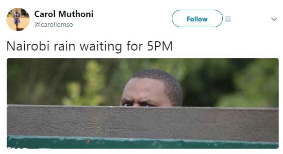 Carol muthoni carollemso follow nairobi rain waiting for 5pm