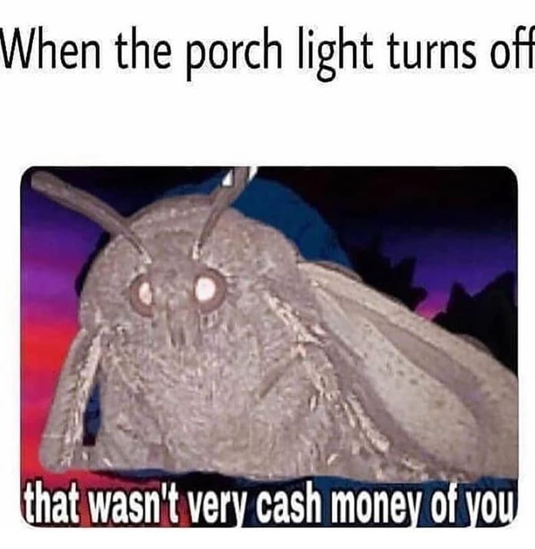 When the porch light turns off hat wasn't very cash money ofyou
