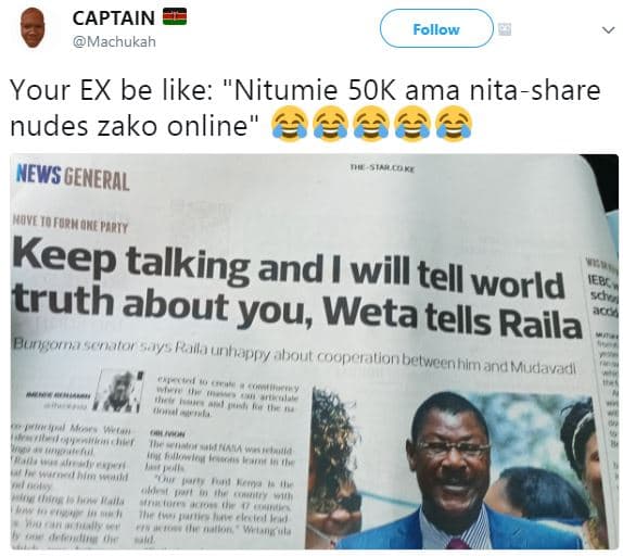 Captain machukah follow your ex be like nitumie sok ama nitashare nudes zako onl