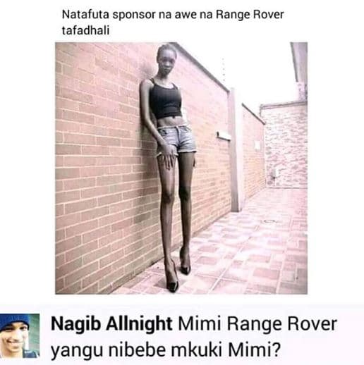 Natafuta sponsor na awe na range rover tafadhali nagib allnight mimi range rover