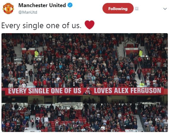 Manchester united manutd following every single one of us. every single one of u