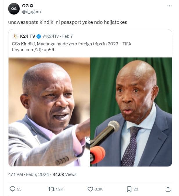 Og0 og d_ogera unawezapata kindiki ni passport yake ndo haijatokea k24 tv k24tv