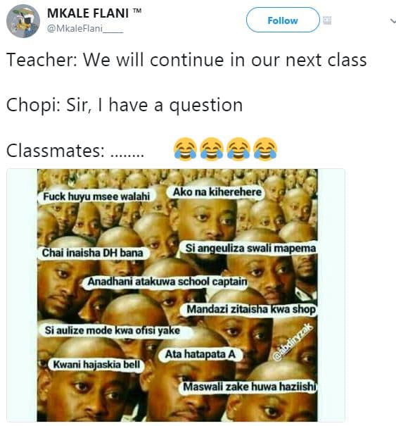 Mkale flani mkaleflani follow teacher we will continue in our next class chopi s
